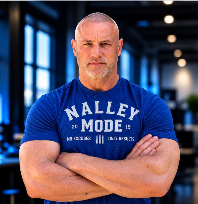 Stephen Nalley in his blue Nalley Mode shirt